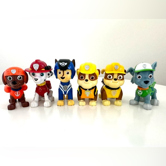 Paw Patrol Other - Paw Patrol Action Figure Lot Zuma, Marshall, Chase, Rubble, Rocky 6 Toy Set